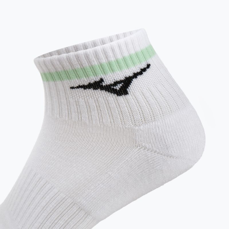 Mizuno Training Mid With Line socks 3 pairs white / neo mint 3