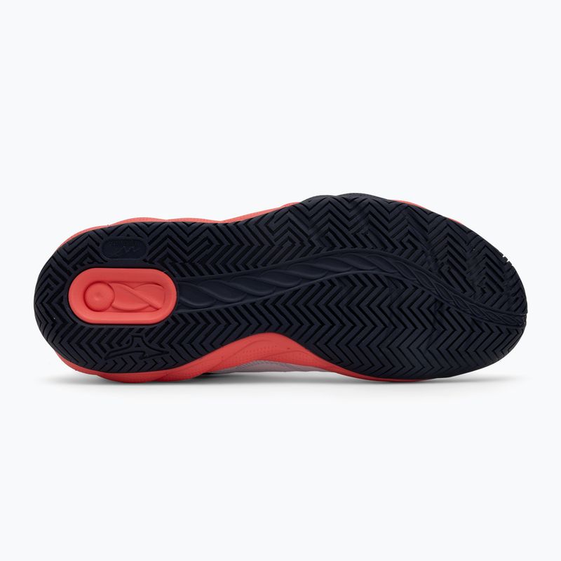 Men's tennis shoes Mizuno Wave Enforce Court AC white/baritone blue/calypso coral 4