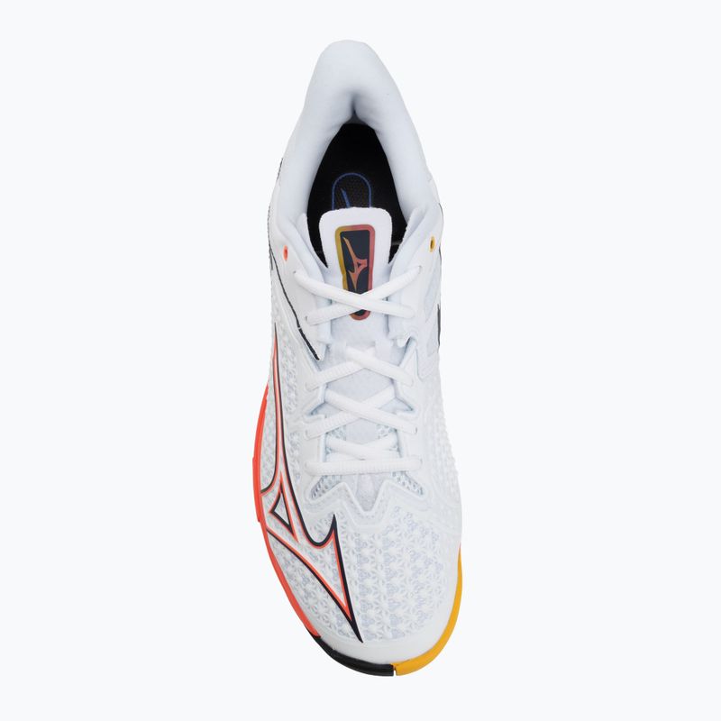 Men's tennis shoes Mizuno Wave Exceed Tour 6 AC white/fiery coral 2/citrus 5
