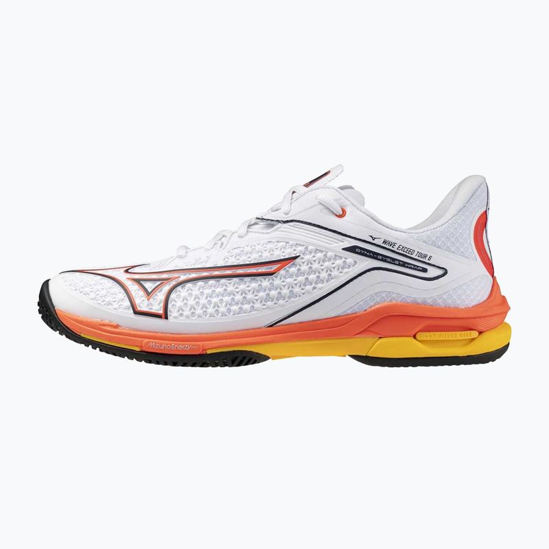 Men's tennis shoes Mizuno Wave Exceed Tour 6 AC white/fiery coral 2/citrus 8