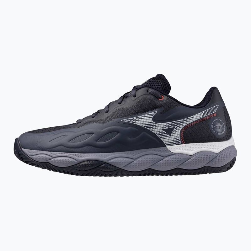 Mizuno Wave Enforce Court CC tennis shoes odyssey gray/white/blue granite