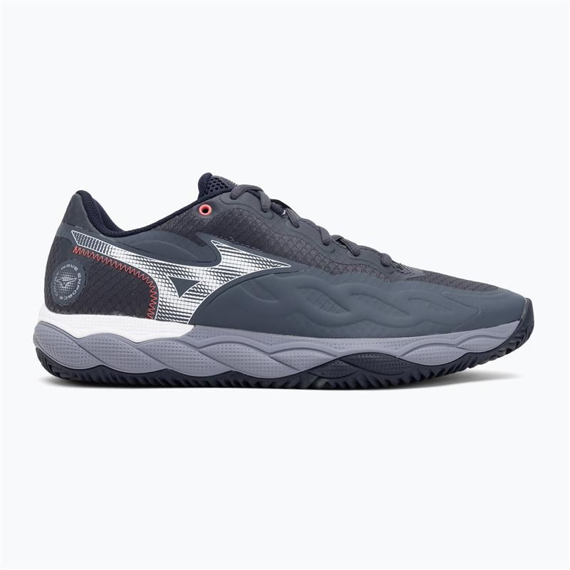 Mizuno Wave Enforce Court CC tennis shoes odyssey gray/white/blue granite 2
