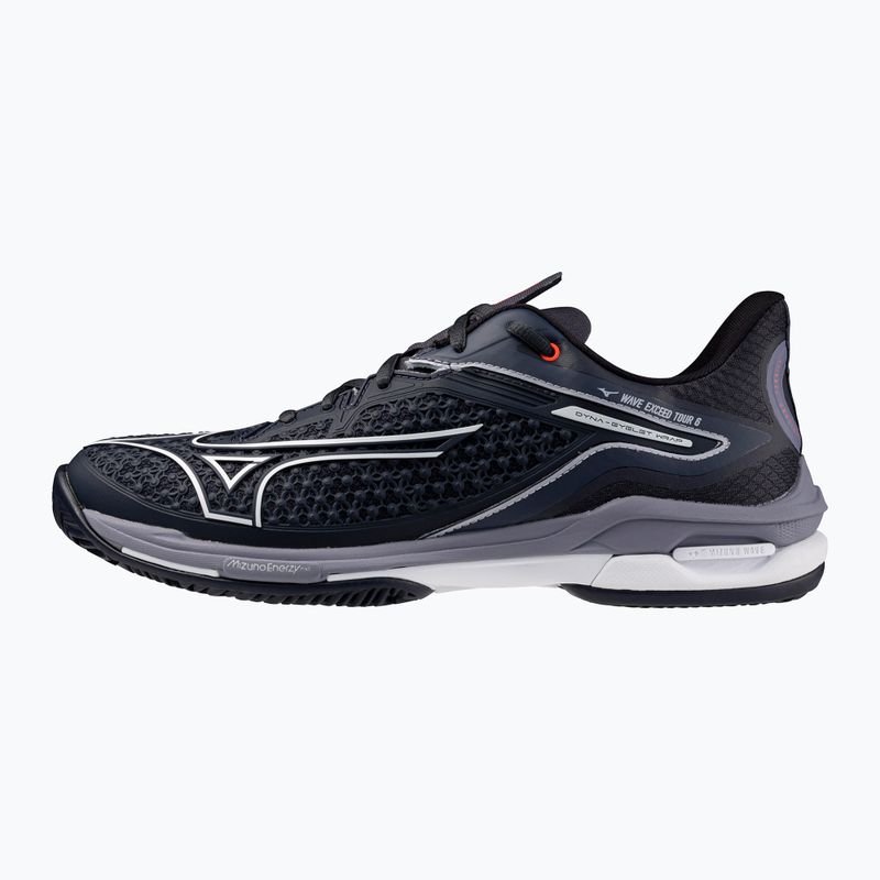 Mizuno Wave Exceed Tour 6 CC tennis shoes odyssey gray/white/blue granite