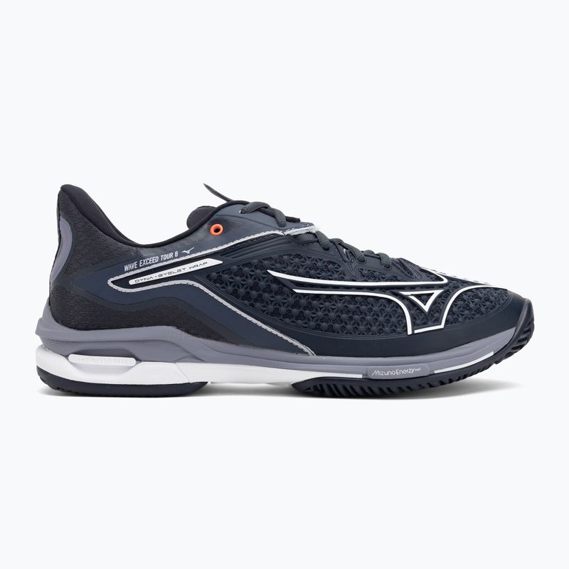 Mizuno Wave Exceed Tour 6 CC tennis shoes odyssey gray/white/blue granite 2