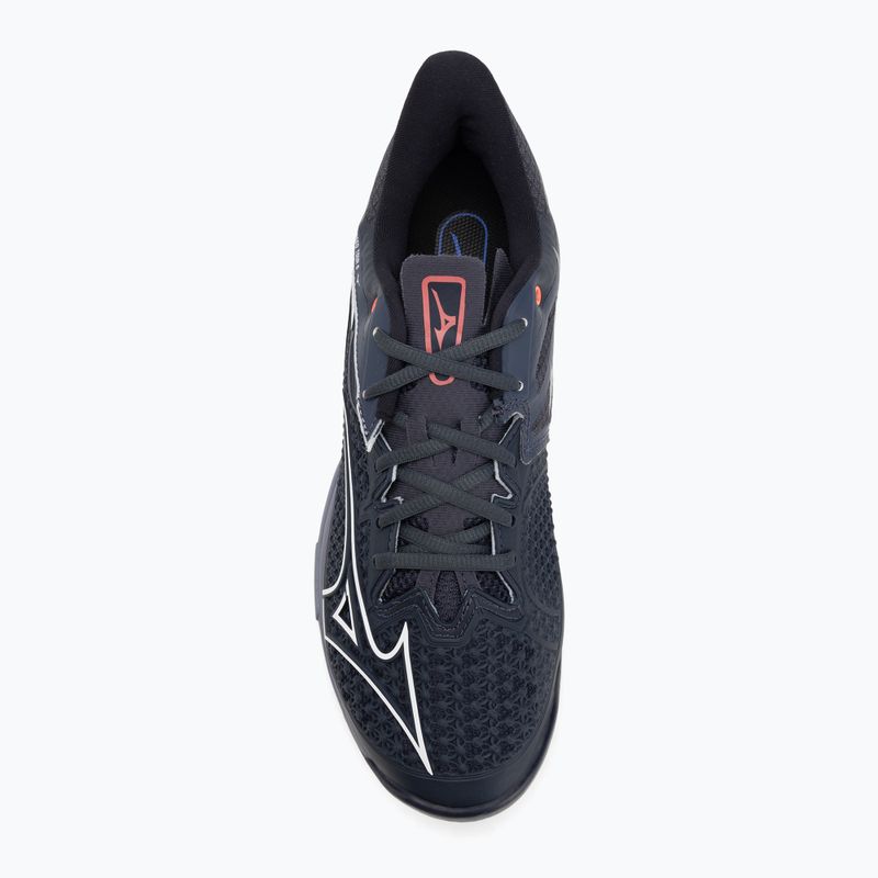 Mizuno Wave Exceed Tour 6 CC tennis shoes odyssey gray/white/blue granite 5