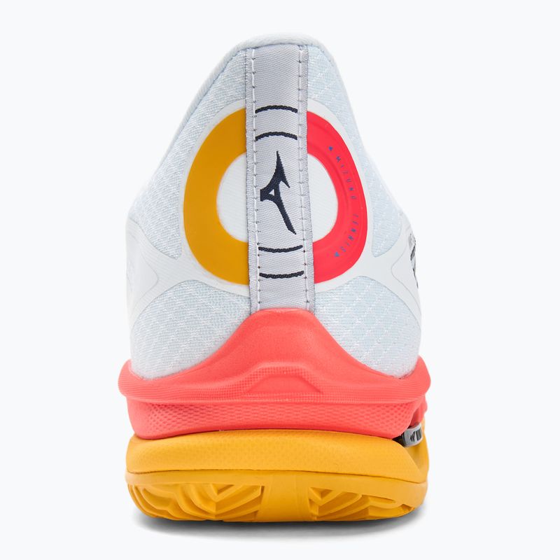 Mizuno Wave Exceed Tour 6 CC tennis shoes white/baritone blue/fiery coral 2 6