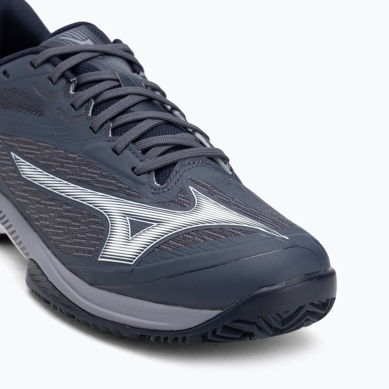 Mizuno Wave Exceed Court CC tennis shoes odyssey gray/white/blue granite 7