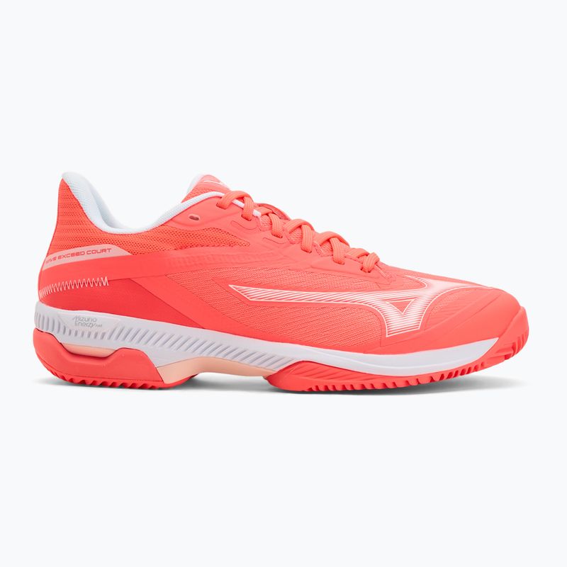 Women's tennis shoes Mizuno Wave Exceed Court CC W calypso coral/white/barely pink 2