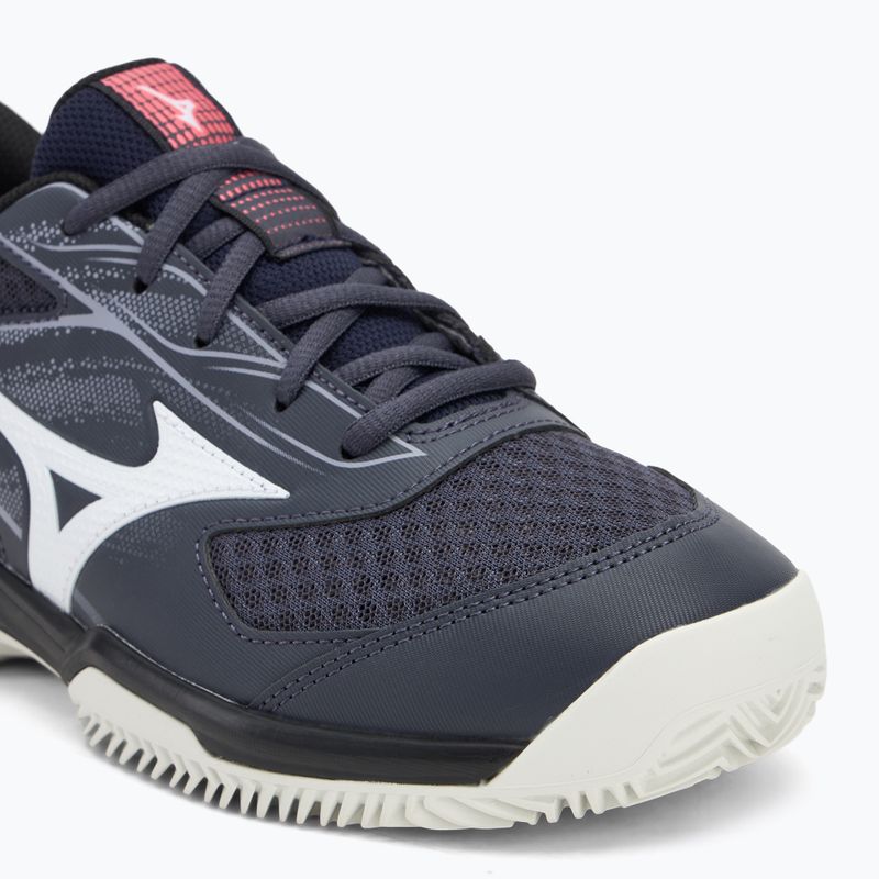 Mizuno Break Shot 5 CC tennis shoes odyssey gray/white/blue granite 7