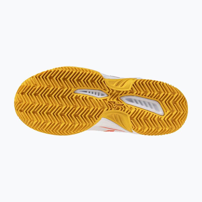 Children's tennis shoes Mizuno Break Shot 5 Jr CC white/calypso coral/citrus 9