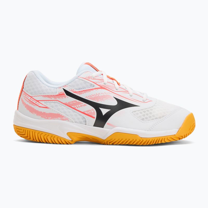 Children's tennis shoes Mizuno Break Shot 5 Jr CC white/calypso coral/citrus 2
