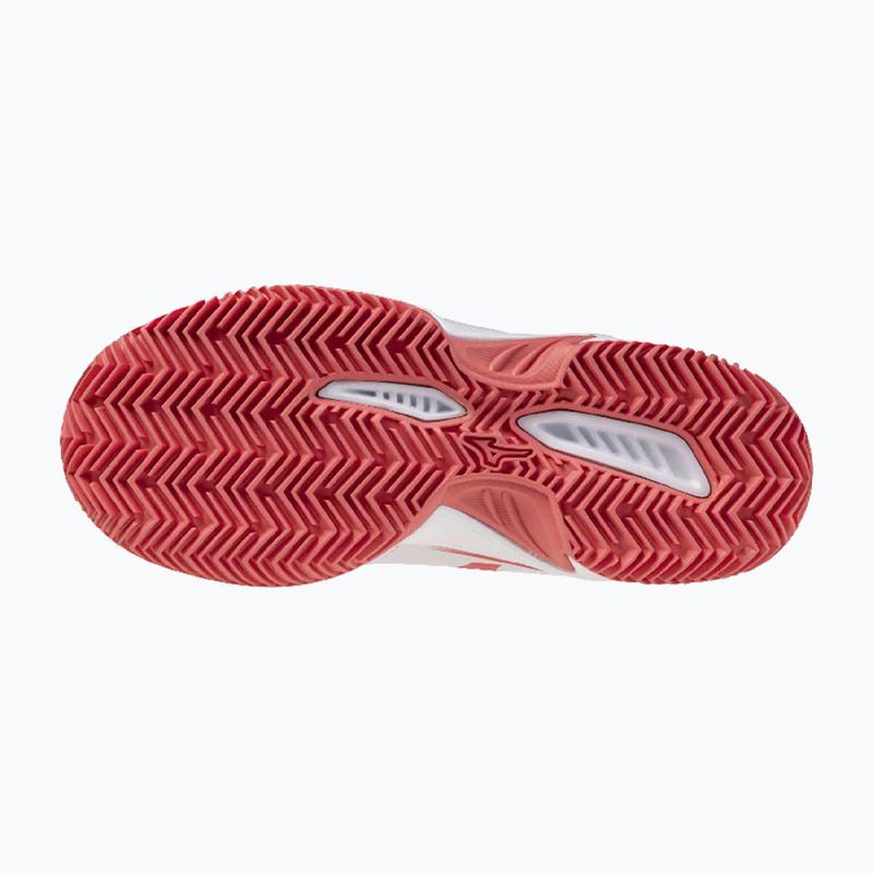 Children's tennis shoes Mizuno Break Shot 5 Jr CC white/blue granite/calypso coral 12