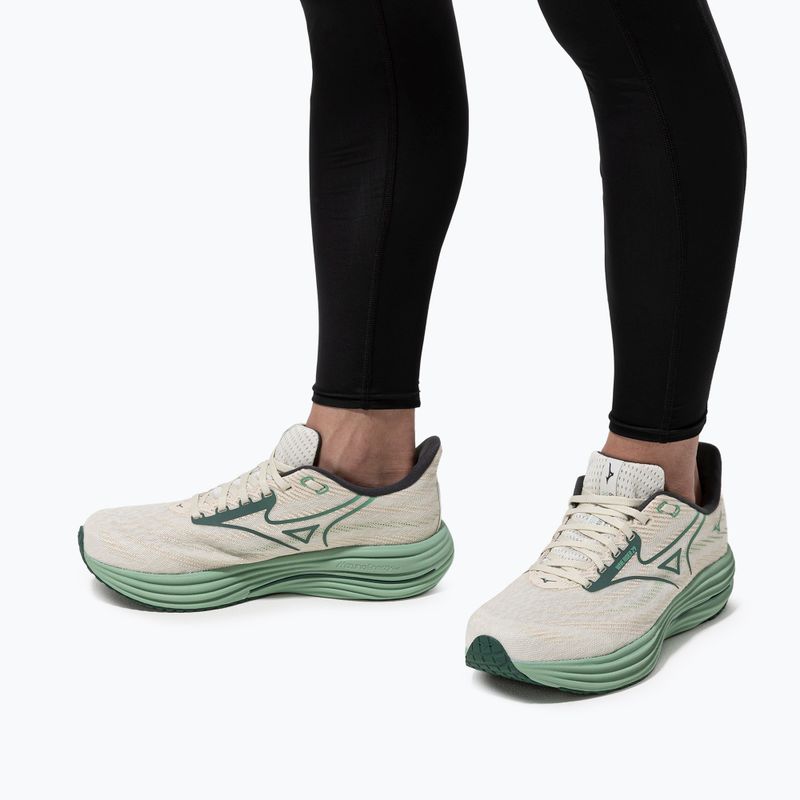 Men's running shoes Mizuno Wave Rider 29 white/bistro green/creme de me 10