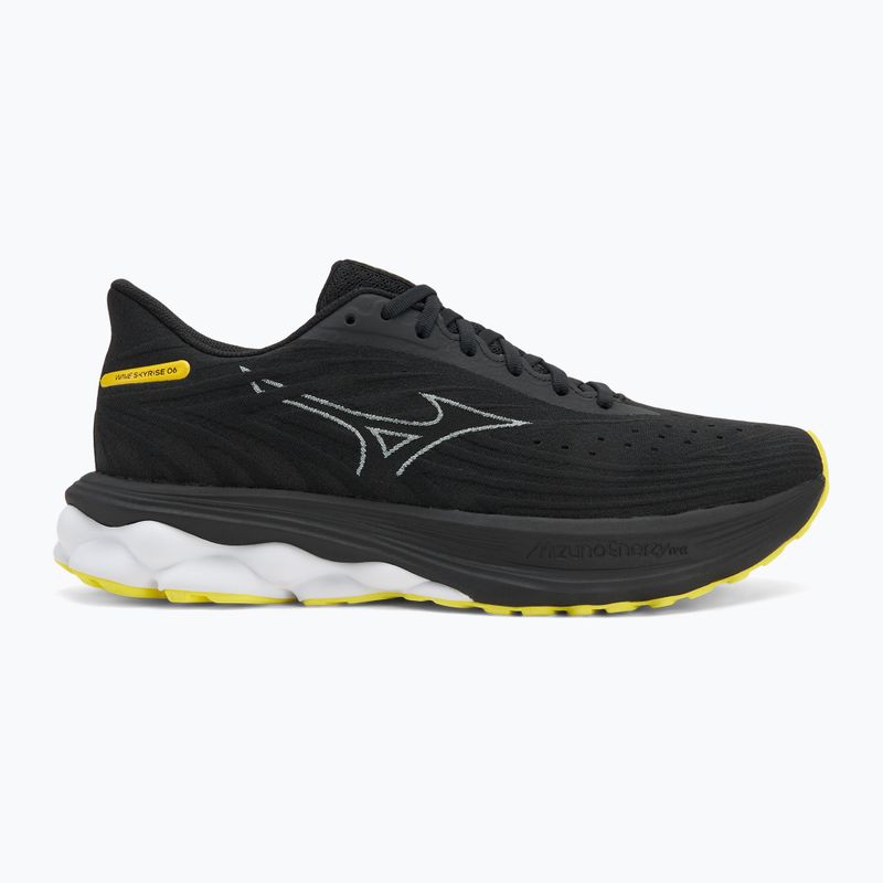 Men's running shoes Mizuno Wave Skyrise 6 black/harbor mist/lemon tonic 2