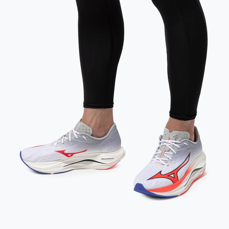 Men's running shoes Mizuno Wave Rebellion Flash 3 white/fiery coral 2/iris bloom 10
