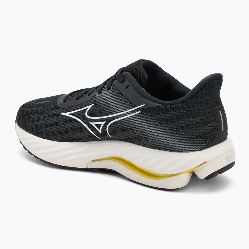 Men's running shoes Mizuno Wave Inspire 21 black/white/vibrant yellow 3