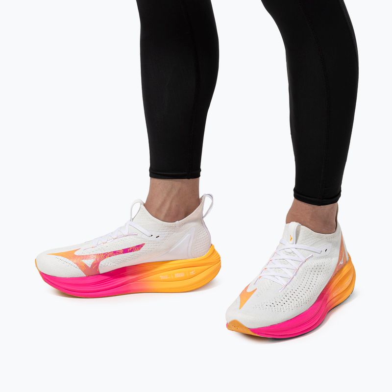 Mizuno Neo Vista 2 white/white/pink tetra running shoe 10