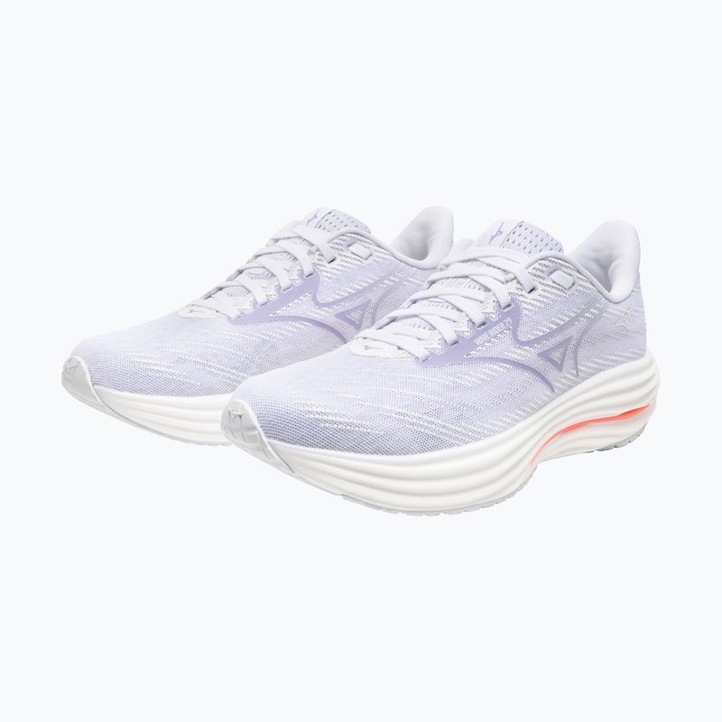 Women's running shoes Mizuno Wave Rider 29 white/icelandic blue/strikingcoral 8