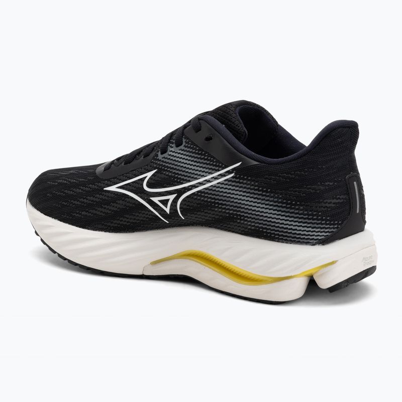 Women's running shoes Mizuno Wave Inspire 21 black/white/vibrant yellow 3