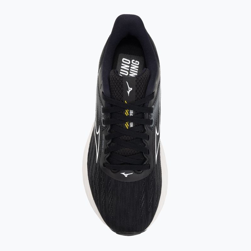 Women's running shoes Mizuno Wave Inspire 21 black/white/vibrant yellow 5