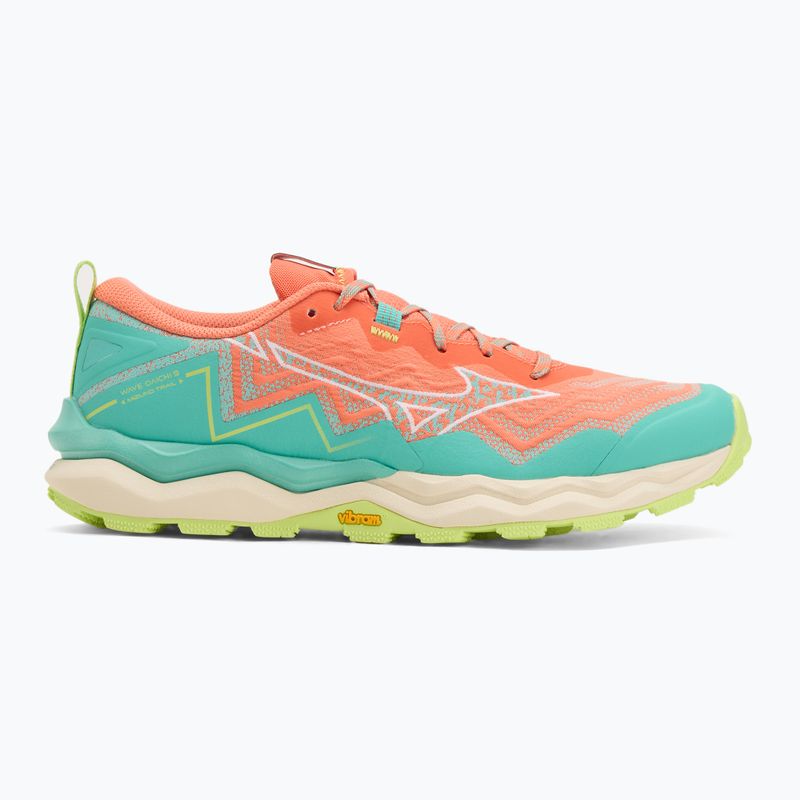Women's running shoes Mizuno Wave Daichi 9 fresh salmon/white/sharp green 2
