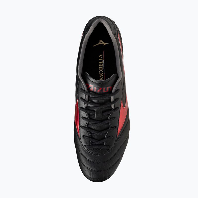 Men's Mizuno Morelia II Elite FG football boots black/morelia 40th red/black sand 12