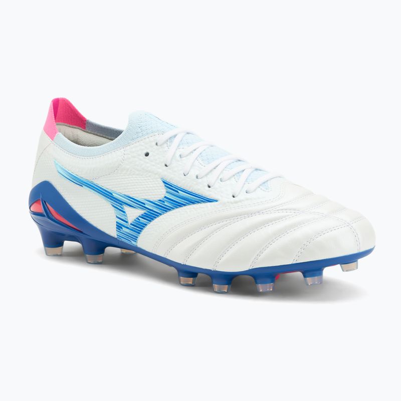 Men's football boots Mizuno Morelia Neo IV β Japan Md white/tanager turquoise/pink tetra