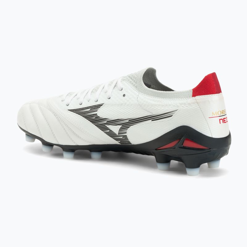 Men's football boots Mizuno Morelia Neo IV Β Elite MD white/black/chinese red 3