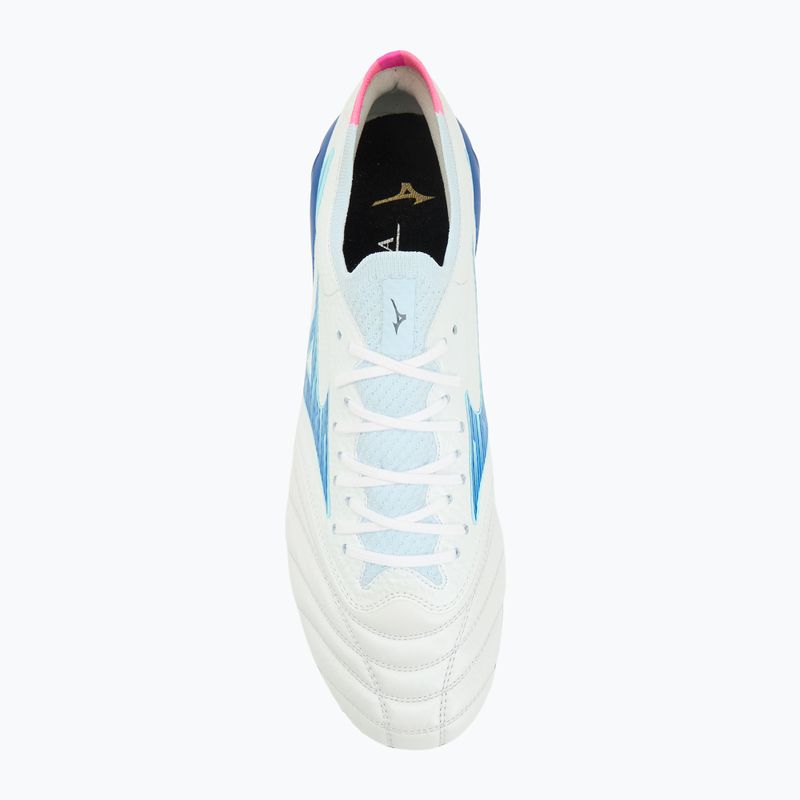 Men's football boots Mizuno Morelia Neo IV Β Elite MD white/tanager turquoise/pink tetra 5
