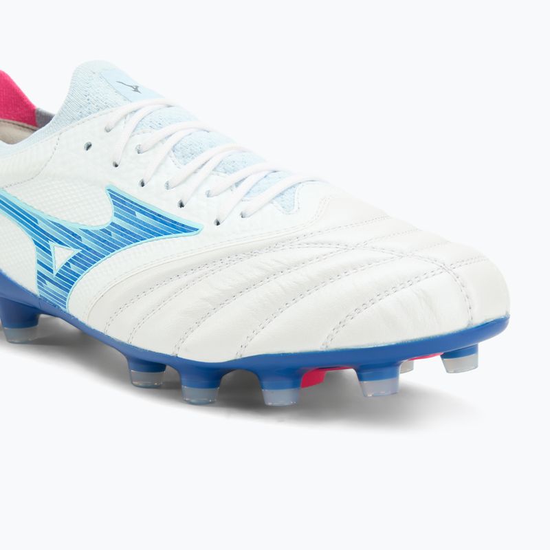 Men's football boots Mizuno Morelia Neo IV Β Elite MD white/tanager turquoise/pink tetra 7