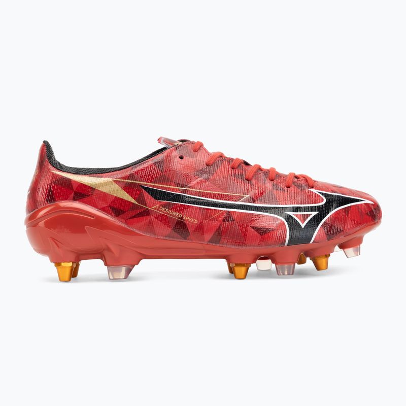 Men's soccer shoes Mizuno α II Japan Mix apricot 40th red/black/gold 2