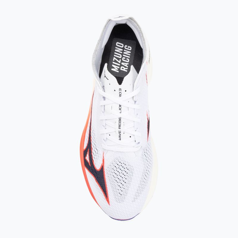 Mizuno Wave Rebellion Pro 3 running shoe white/baritone blue/fiery cora 5