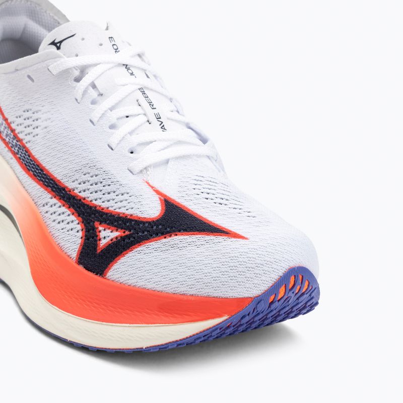 Mizuno Wave Rebellion Pro 3 running shoe white/baritone blue/fiery cora 7