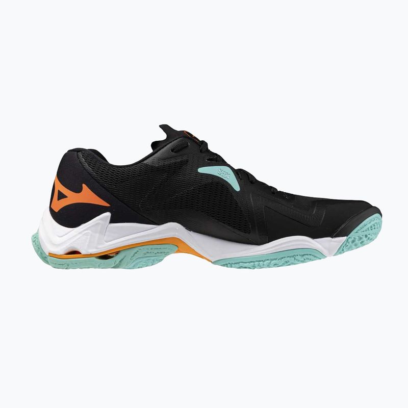 Mizuno Wave Lightning Z8 volleyball shoes black/tangelo/ice green 2