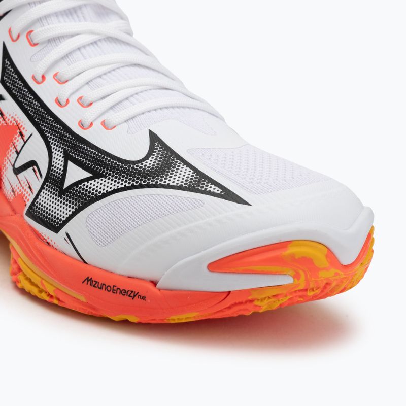 Mizuno Wave Lightning Neo 3 white/fiery coral 2/citrus volleyball shoes 7