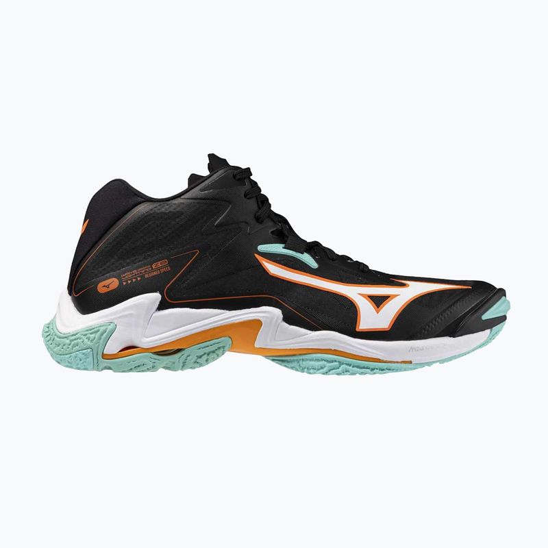 Mizuno Wave Lightning Z8 Mid volleyball shoes black/tangelo/ice green