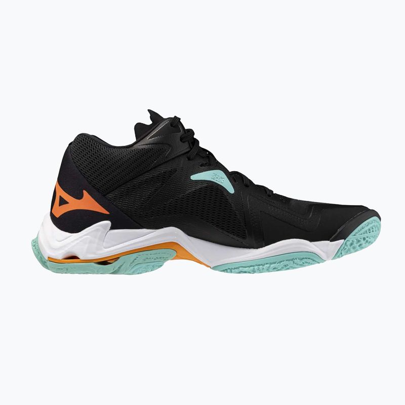 Mizuno Wave Lightning Z8 Mid volleyball shoes black/tangelo/ice green 2