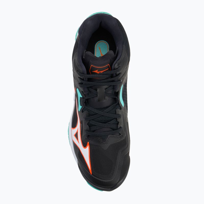 Mizuno Wave Lightning Z8 Mid volleyball shoes black/tangelo/ice green 5