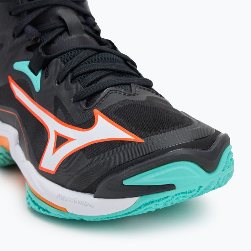 Mizuno Wave Lightning Z8 Mid volleyball shoes black/tangelo/ice green 7