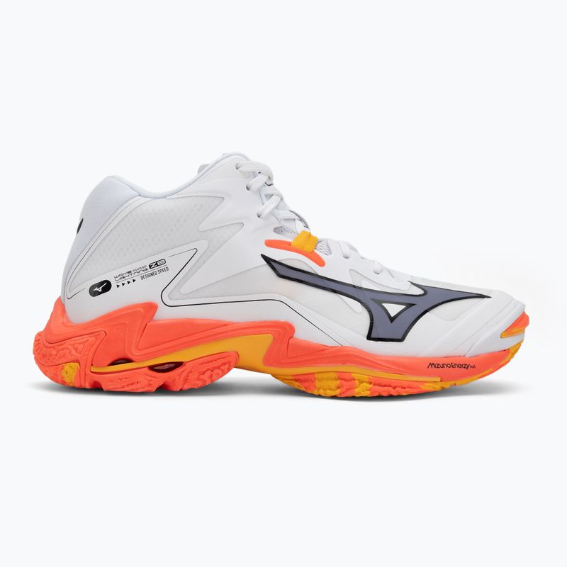 Mizuno Wave Lightning Z8 Mid white/fiery coral 2/citrus volleyball shoes 2
