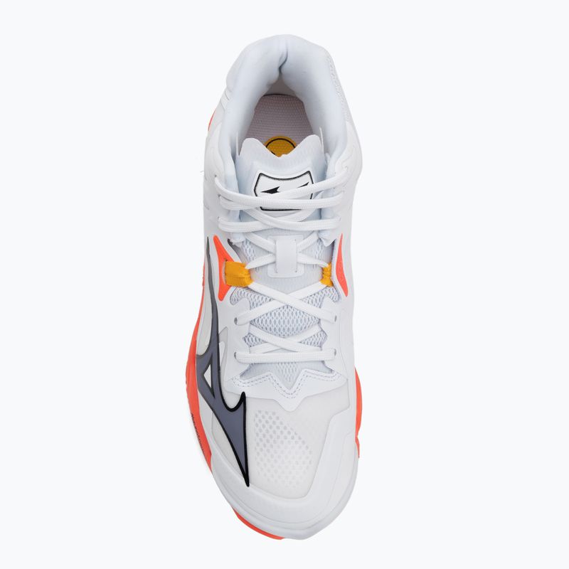 Mizuno Wave Lightning Z8 Mid white/fiery coral 2/citrus volleyball shoes 5