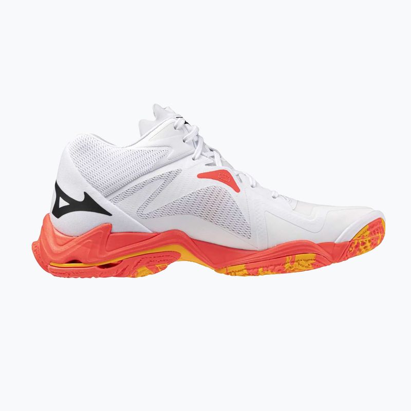 Mizuno Wave Lightning Z8 Mid white/fiery coral 2/citrus volleyball shoes 2