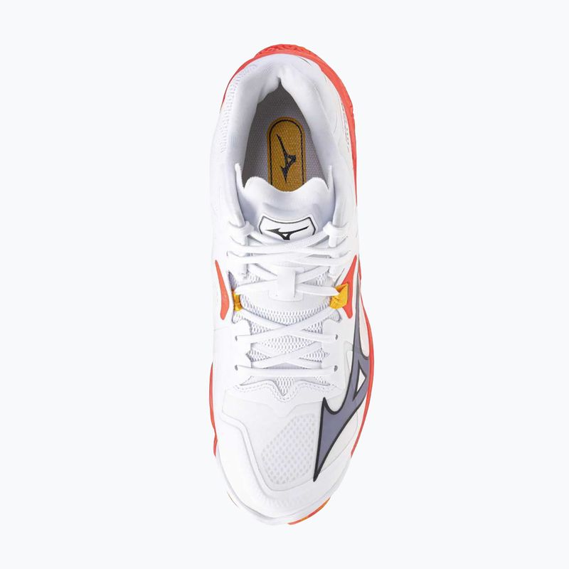 Mizuno Wave Lightning Z8 Mid white/fiery coral 2/citrus volleyball shoes 5