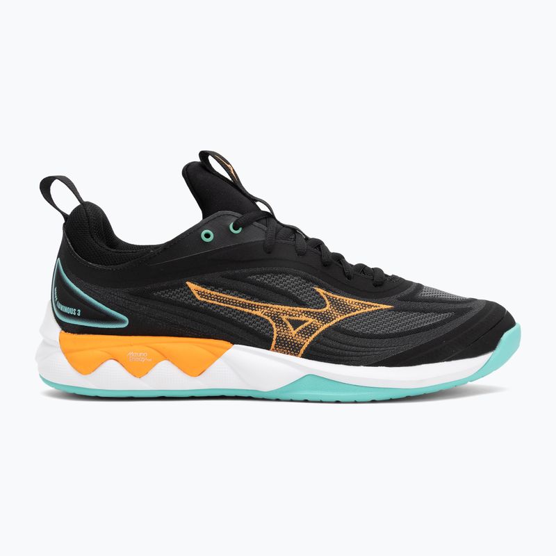 Mizuno Wave Luminous 3 volleyball shoes black/tangelo/ice green 2