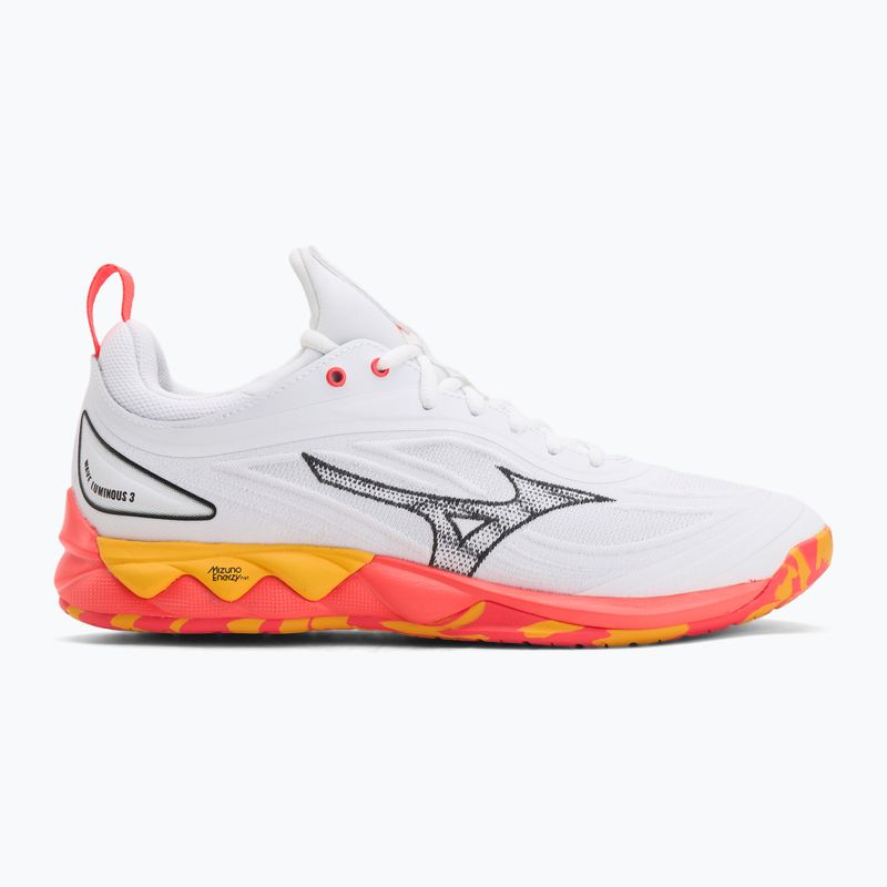 Mizuno Wave Luminous 3 white/fiery coral 2/citrus volleyball shoes 2