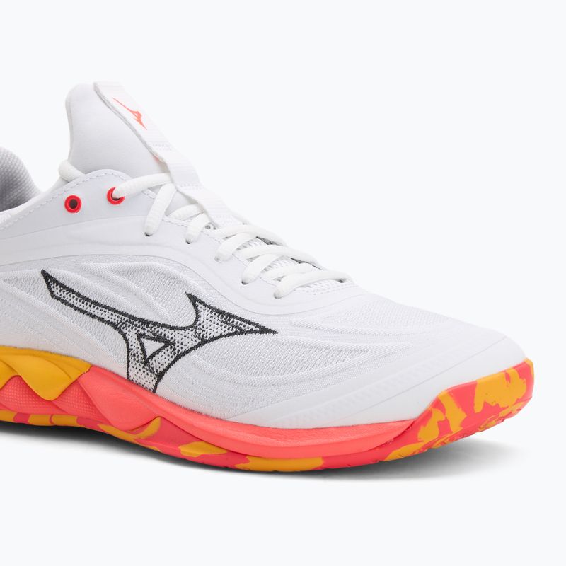 Mizuno Wave Luminous 3 white/fiery coral 2/citrus volleyball shoes 7