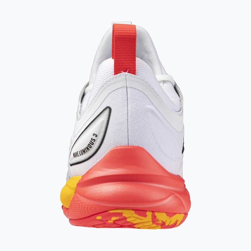 Mizuno Wave Luminous 3 white/fiery coral 2/citrus volleyball shoes 3