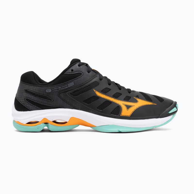 Mizuno Wave Voltage 2 volleyball shoes black/tangelo/ice green 2