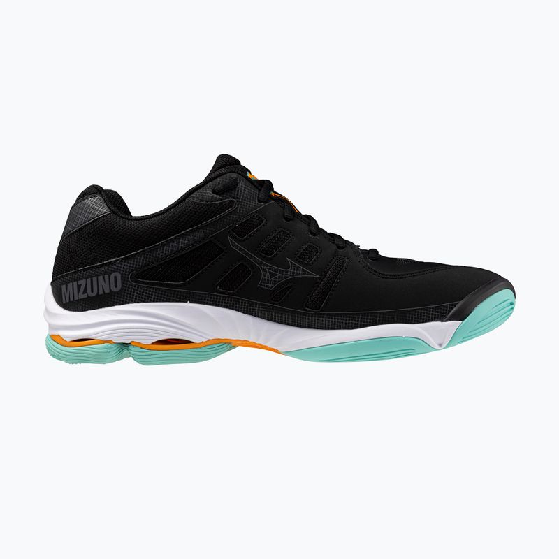 Mizuno Wave Voltage 2 volleyball shoes black/tangelo/ice green 2
