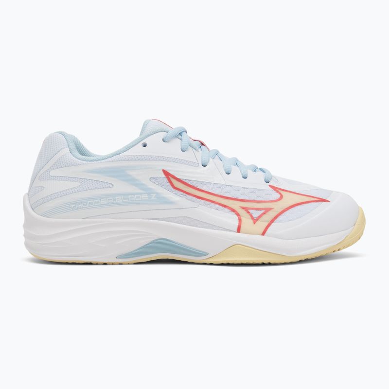 Women's volleyball shoes Mizuno Thunder Blade Z white/calypso coral/pale banana 2